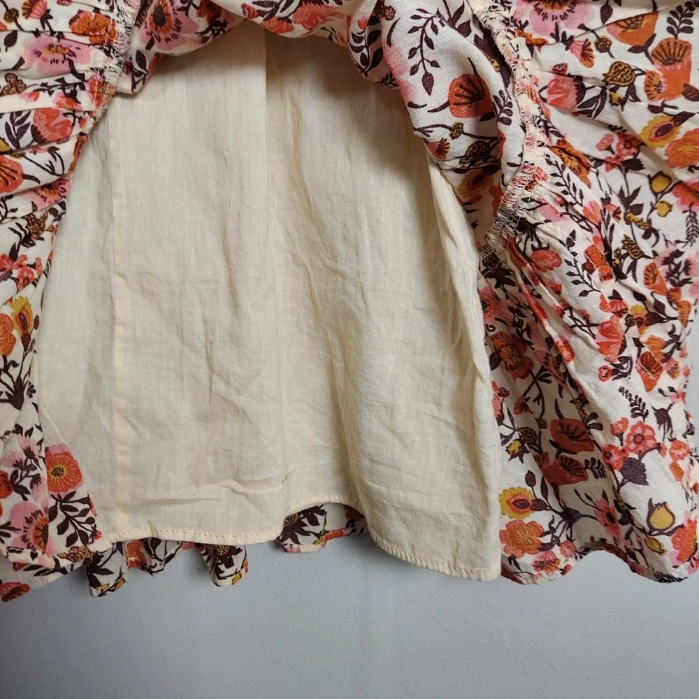 Fall Dress Toddler Girls Orange Pink Brown Floral Bohemian